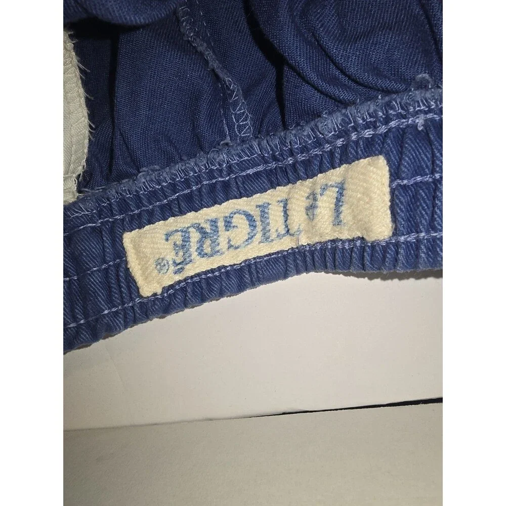 Le TIGRE Elastic Waist Pants Size M Blue Drawstring                         #229